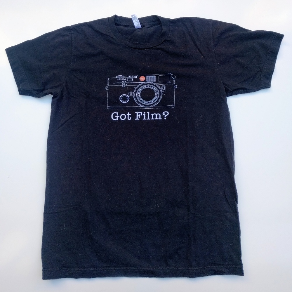 Men's black t-shirt with Leica logo "Got Film?"